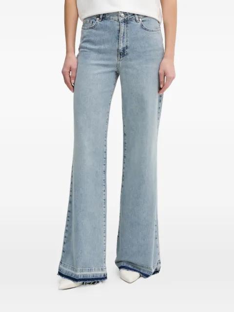 OUI fringed wide-leg jeans