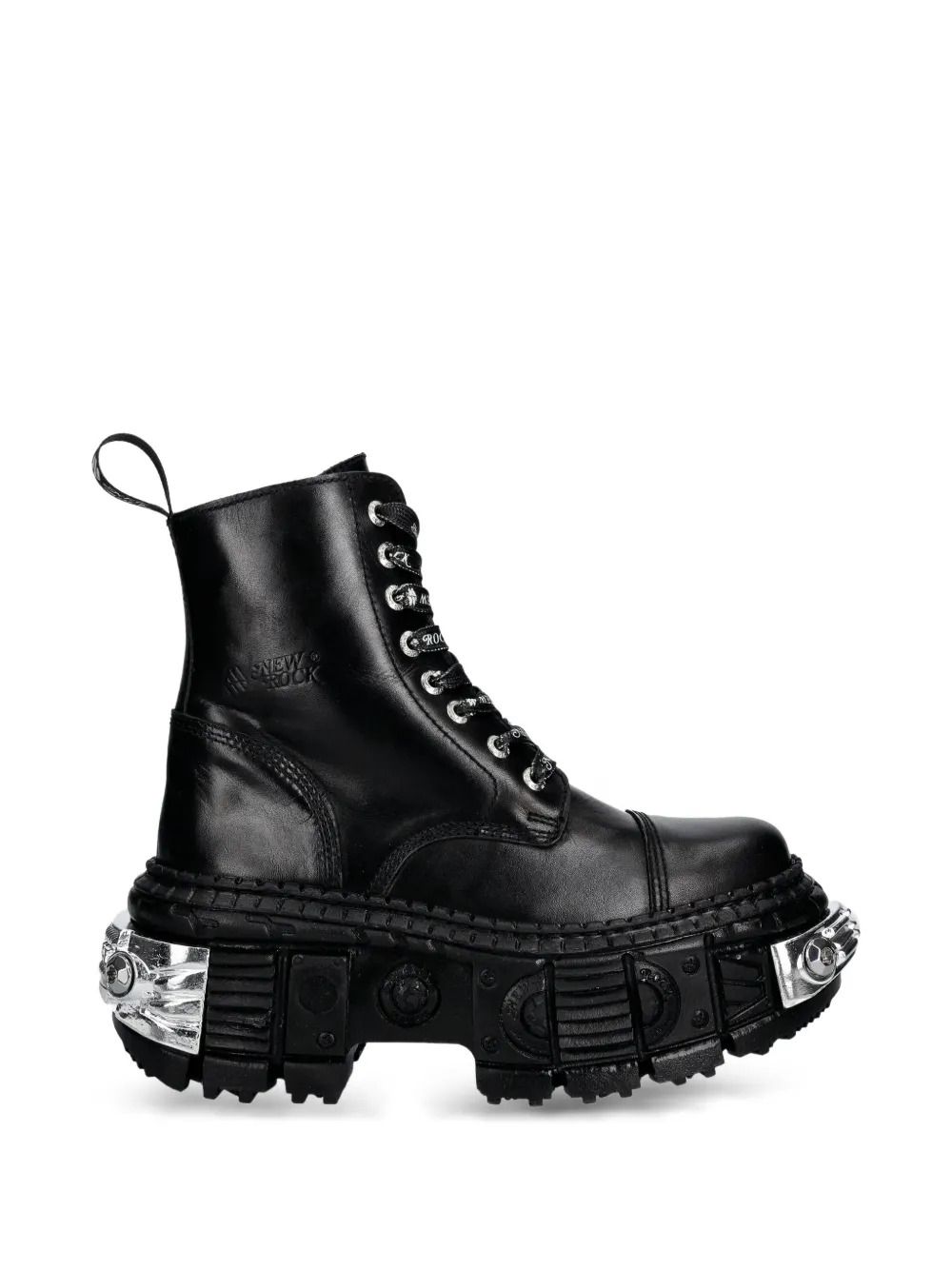 NEW ROCK M-WALL083C-S4 lace-up platform boots - Nero