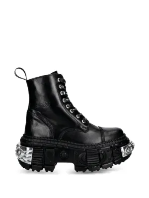 NEW ROCK M-WALL106-S10 Metal Detail Boots | Black | FARFETCH CA