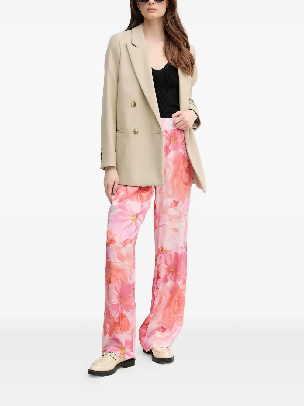 Marc Aurel Broek met bloemenprint Roze