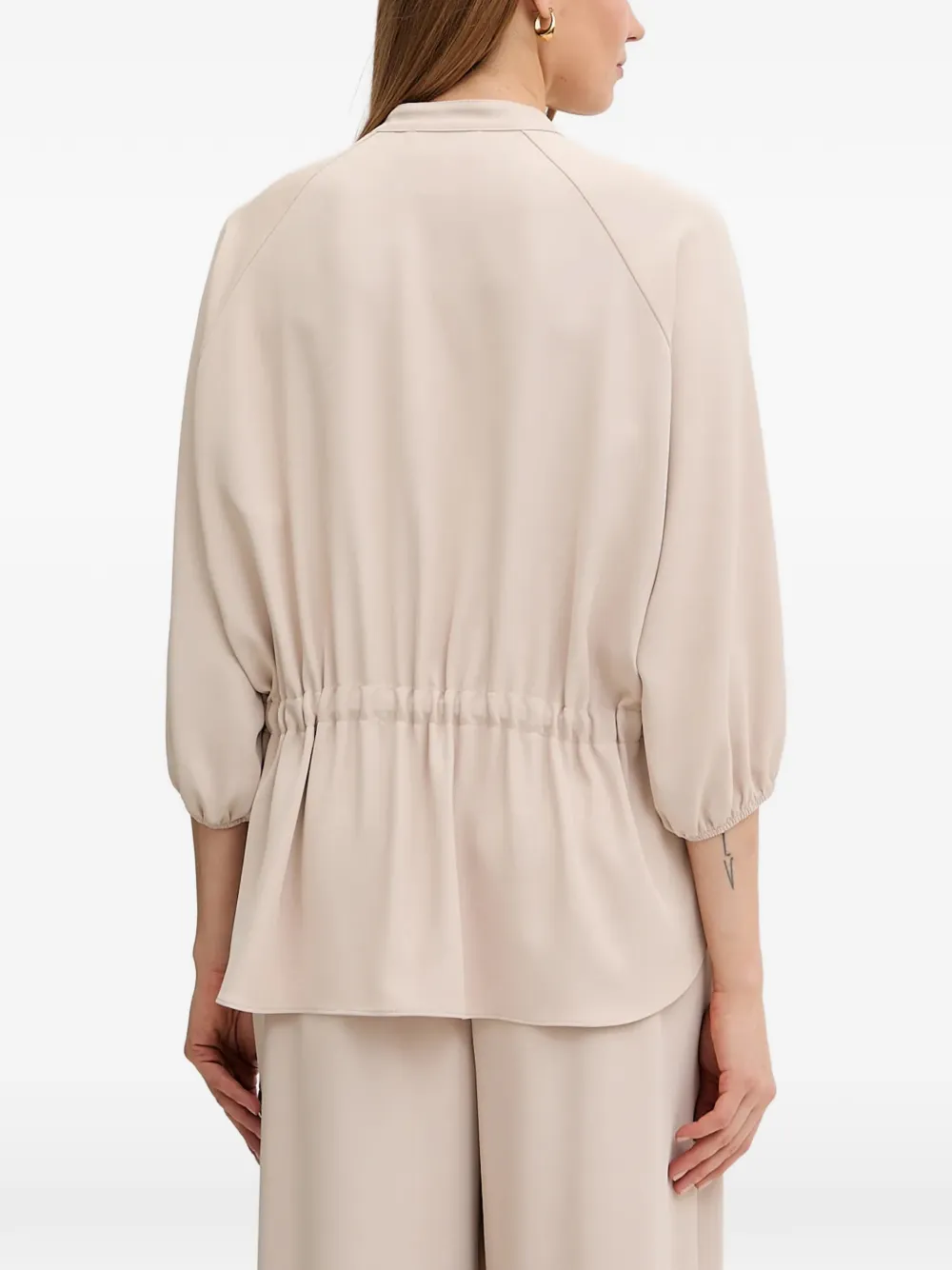  Joseph Ribkoff V-neck Drawstring Blouse - Neutrals 