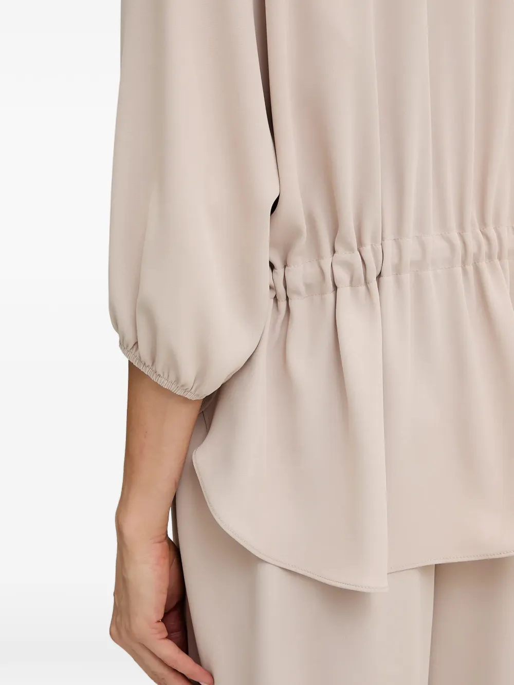 Joseph Ribkoff Blouse met trekkoord en V-hals Beige