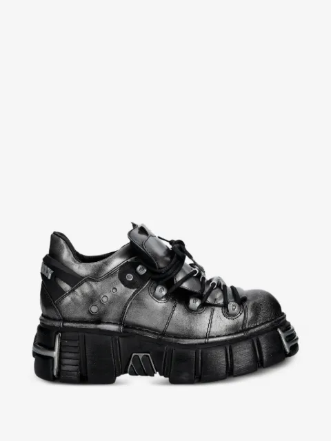 NEW ROCK lace-up lug-sole trainers