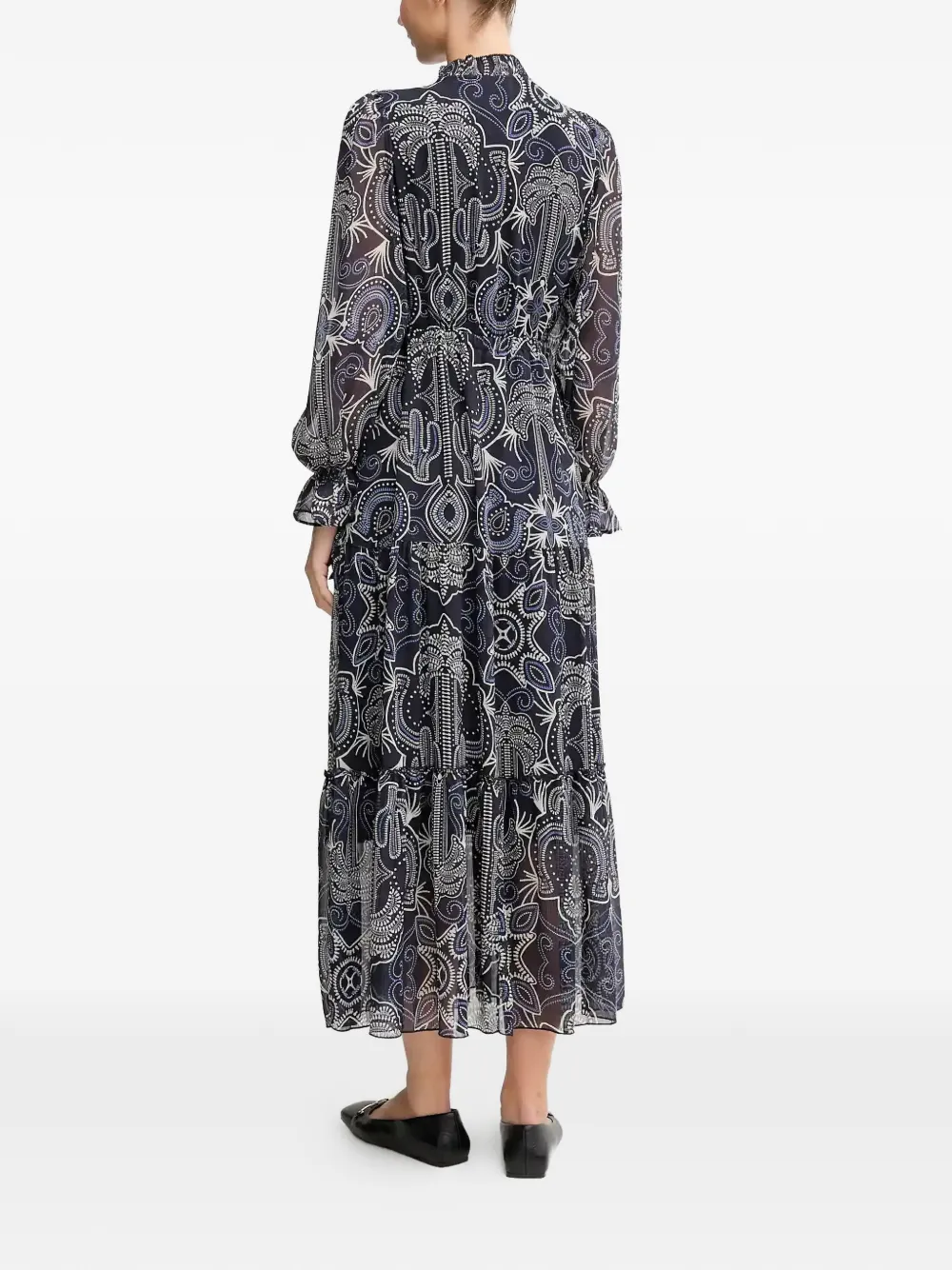  Oui Printed Maxi Dress - Blue 