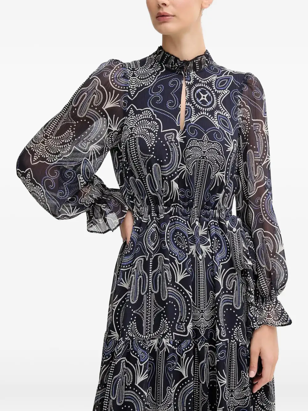 OUI Maxi-jurk met print Blauw