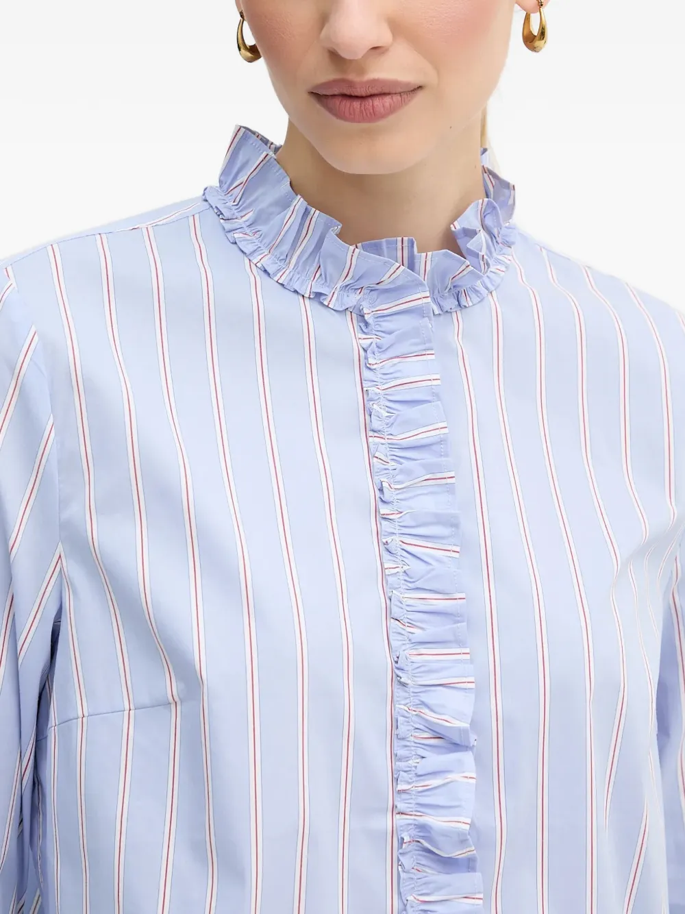 OUI Blouse met ruches Blauw