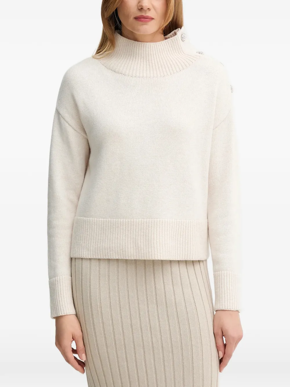 OUI embellished high-neck jumper - Toni neutri