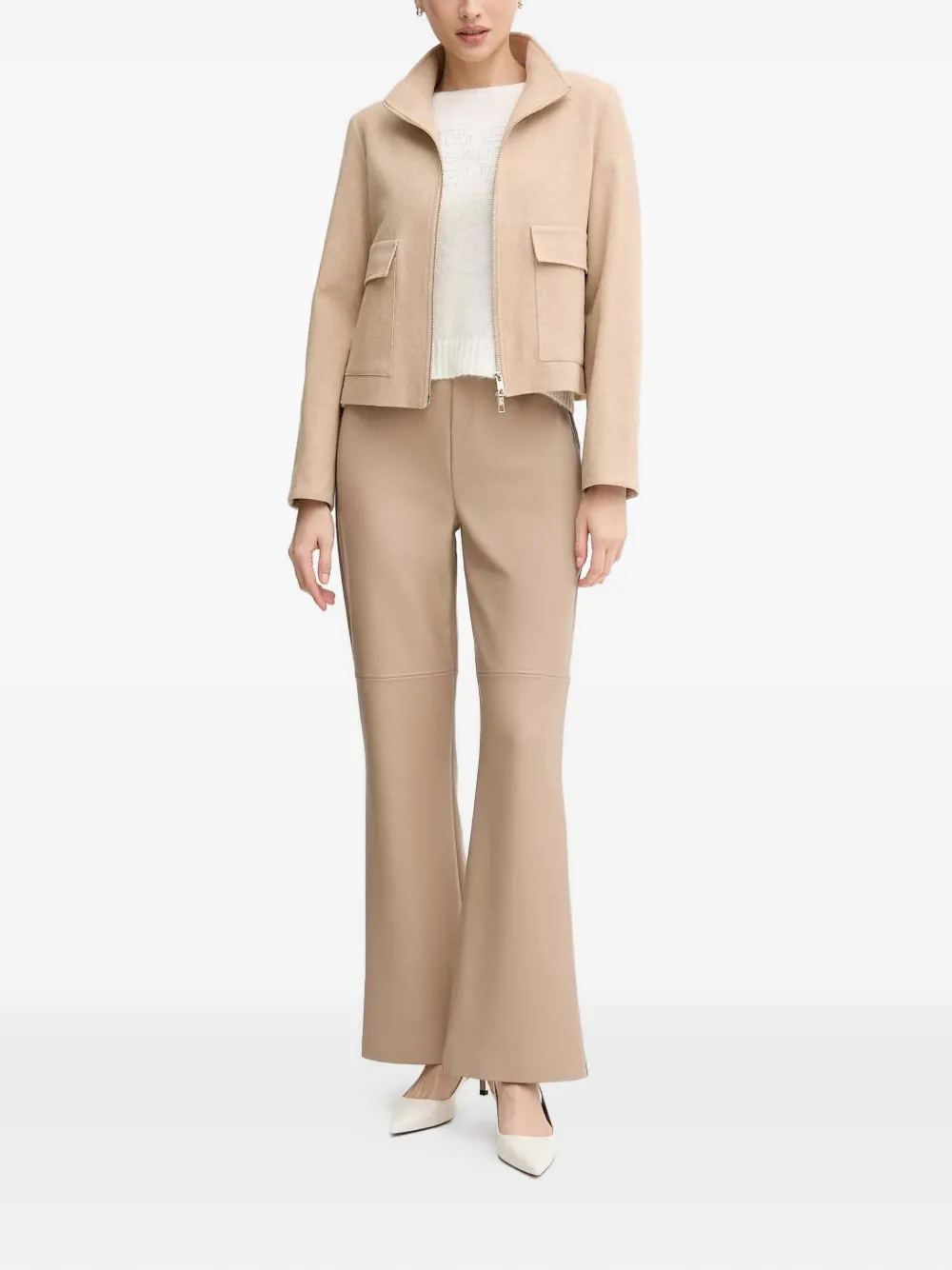  Marc Aurel Zip-up Cropped Jacket - Neutrals 