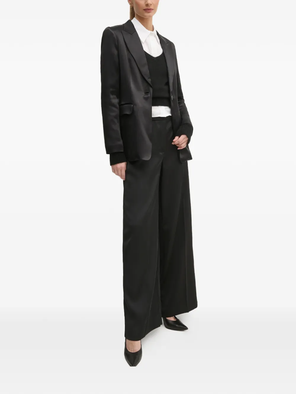  Oui Belt-tie Blazer - Black 