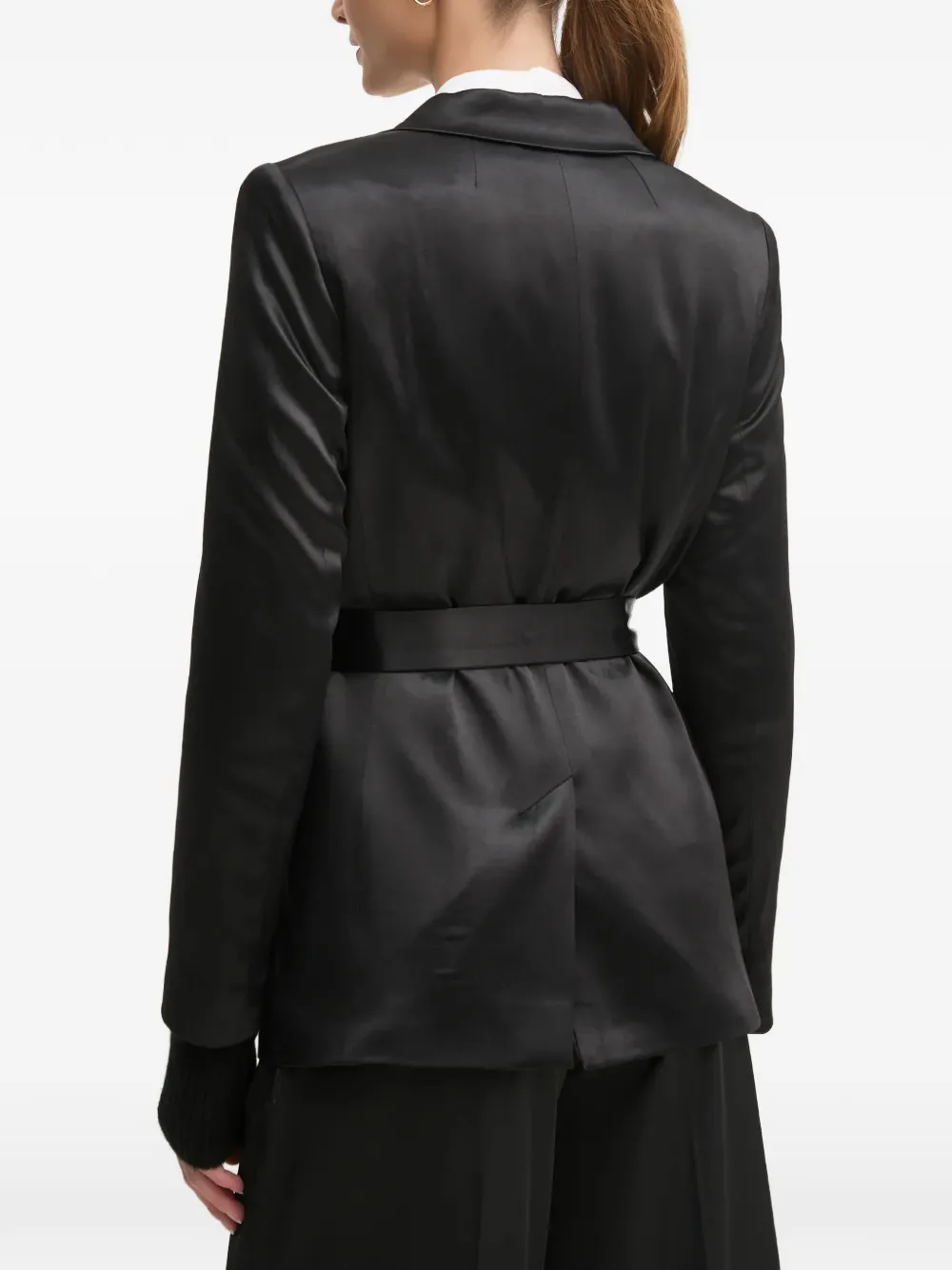OUI Blazer met ceintuur Zwart