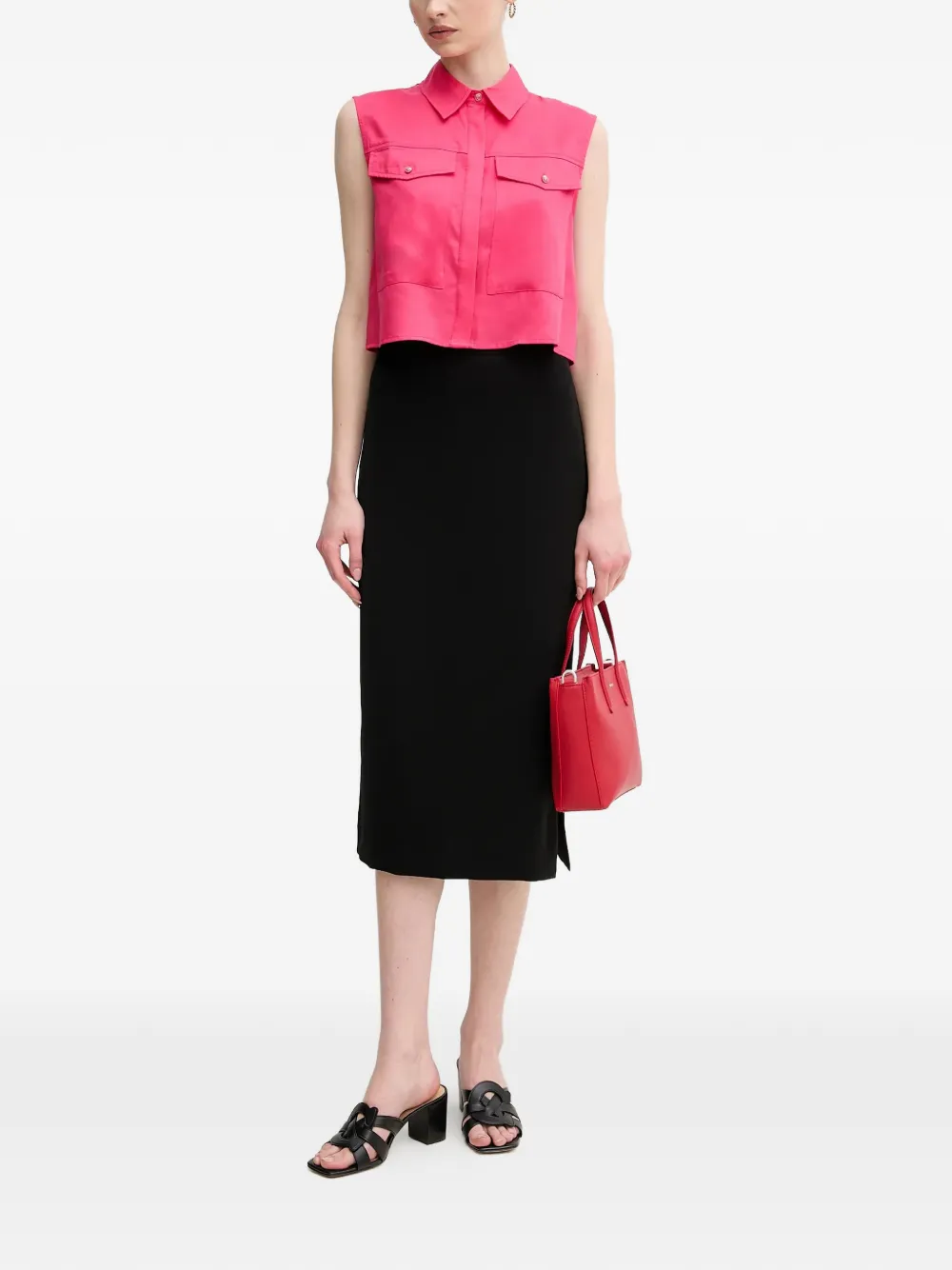  Marc Aurel Side Slit Skirt - Black 