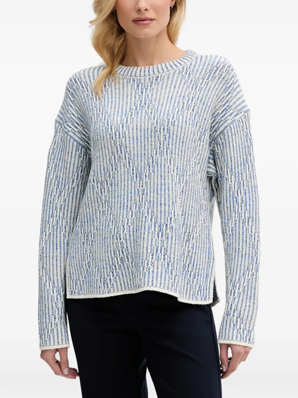 OUI striped crew-neck sweater - Blu