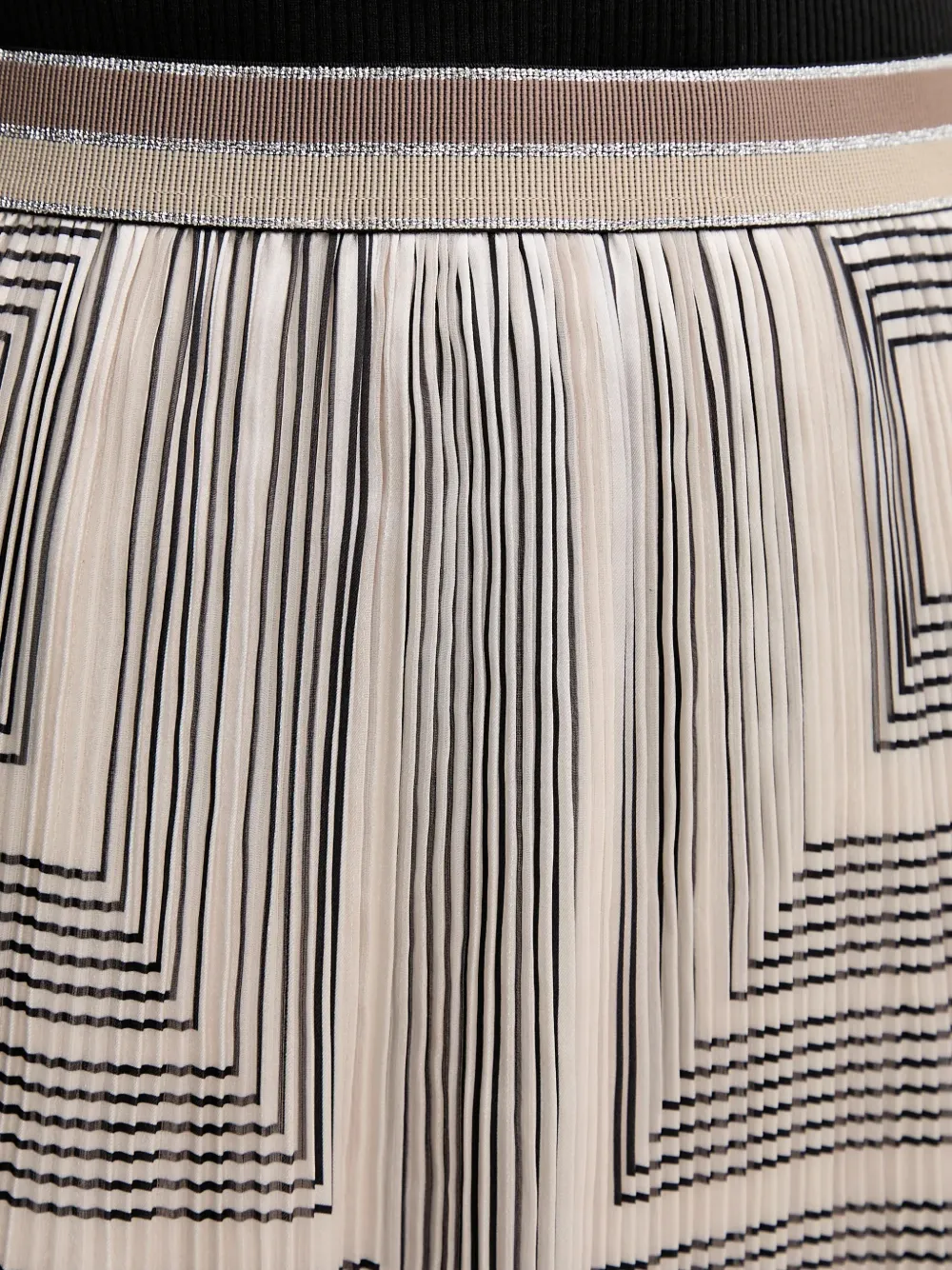 Geometric Pleated Midi Skirt