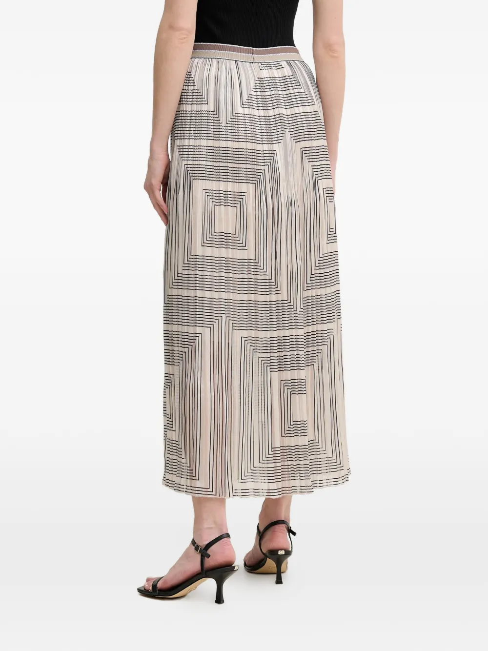 Geometric Pleated Midi Skirt