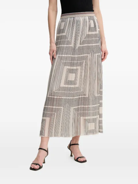 Marc Aurel geometric pleated midi skirt