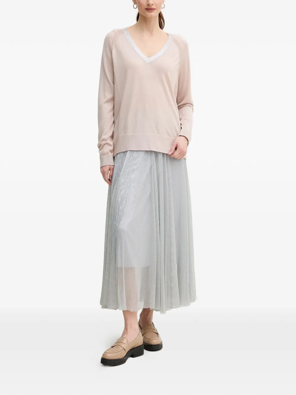  Marc Aurel Pleated Skirt - Grey 