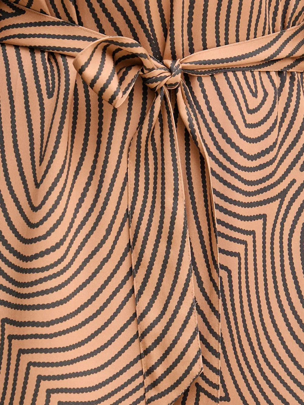 Tie-Waist Patterned Mini Dress