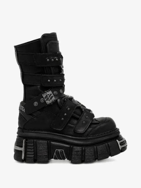 NEW ROCK buckle-studded boots