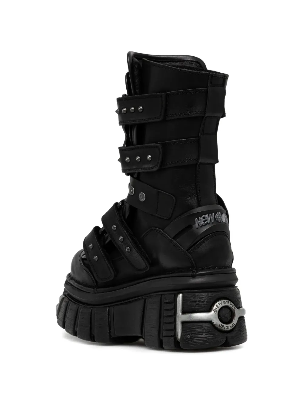 NEW ROCK Laarzen met gesp en studs Zwart