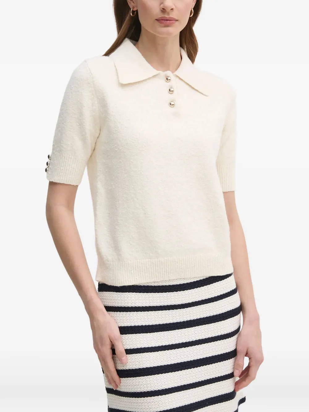 OUI button knitwear - Bianco