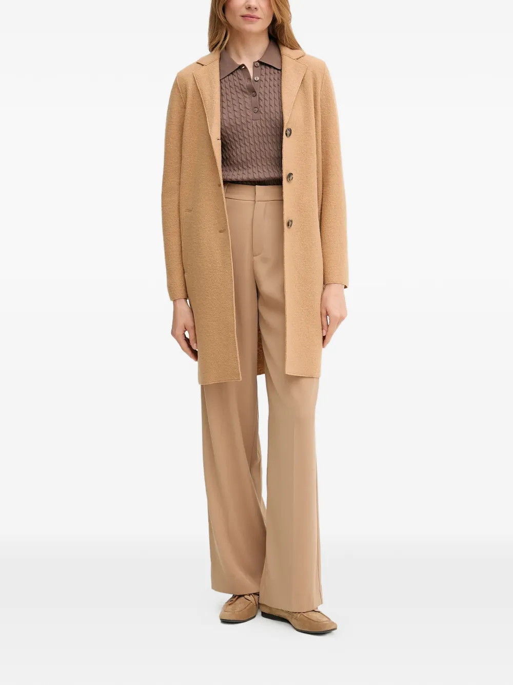  Oui Pleated Tailored Trousers - Neutrals 