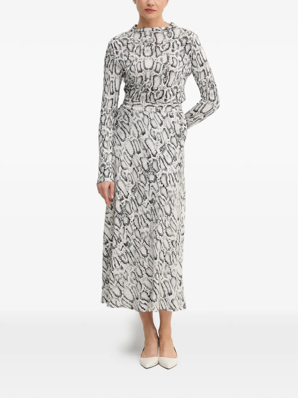  Marc Aurel Printed Midi Skirt - White 