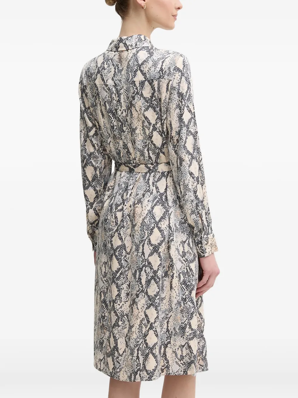  Oui Buttoned Animal-print Midi Dress - Neutrals 