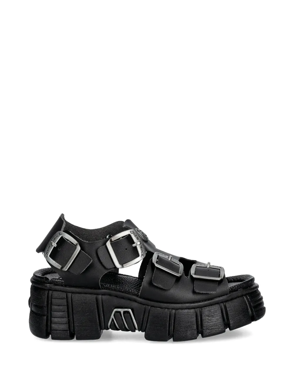 NEW ROCK Sandalen met gesp Zwart