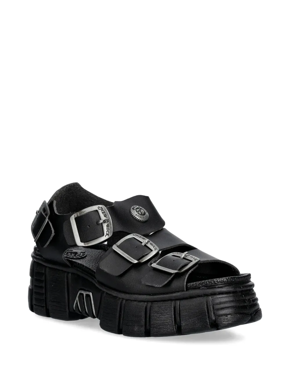 NEW ROCK Sandalen met gesp Zwart