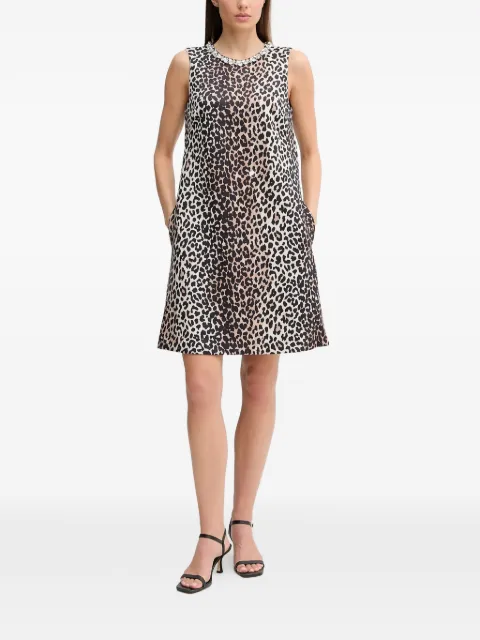 OUI animal-pattern embellished mini dress