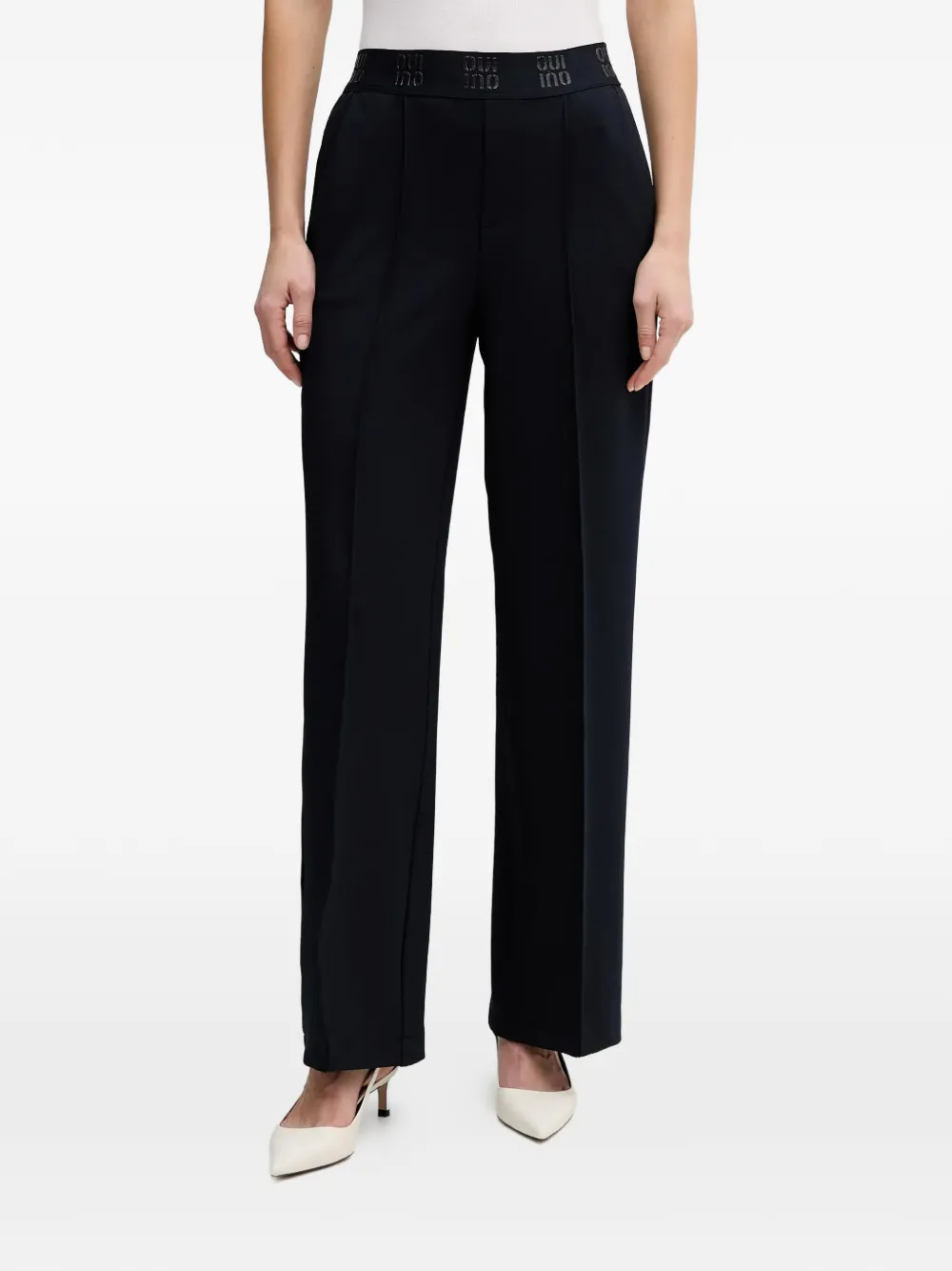 OUI logo waistband trousers - Blau