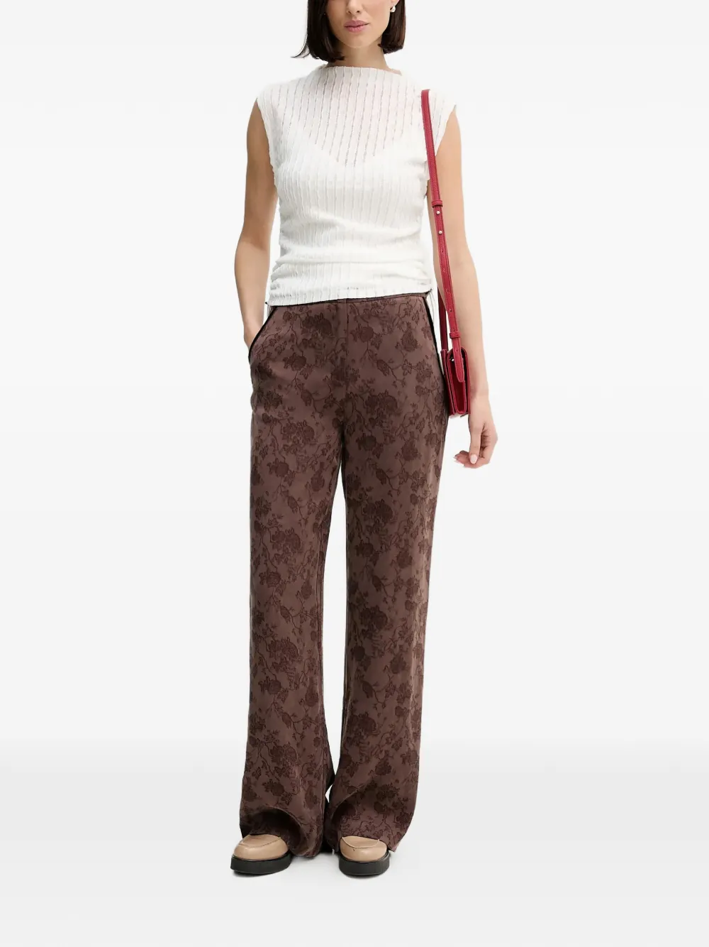  Hoss Intropia Floral-patterned Trousers - Brown 