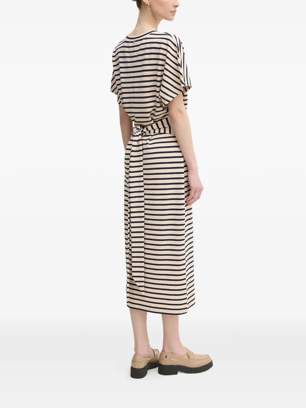  Marc Aurel Striped Midi Dress - Neutrals 
