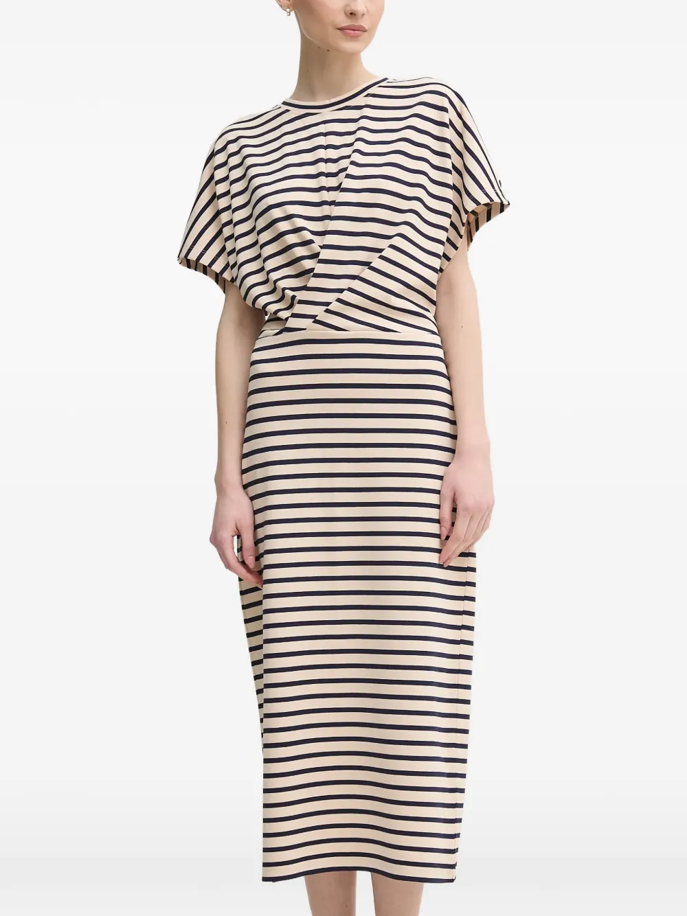  Marc Aurel Striped Midi Dress - Neutrals 