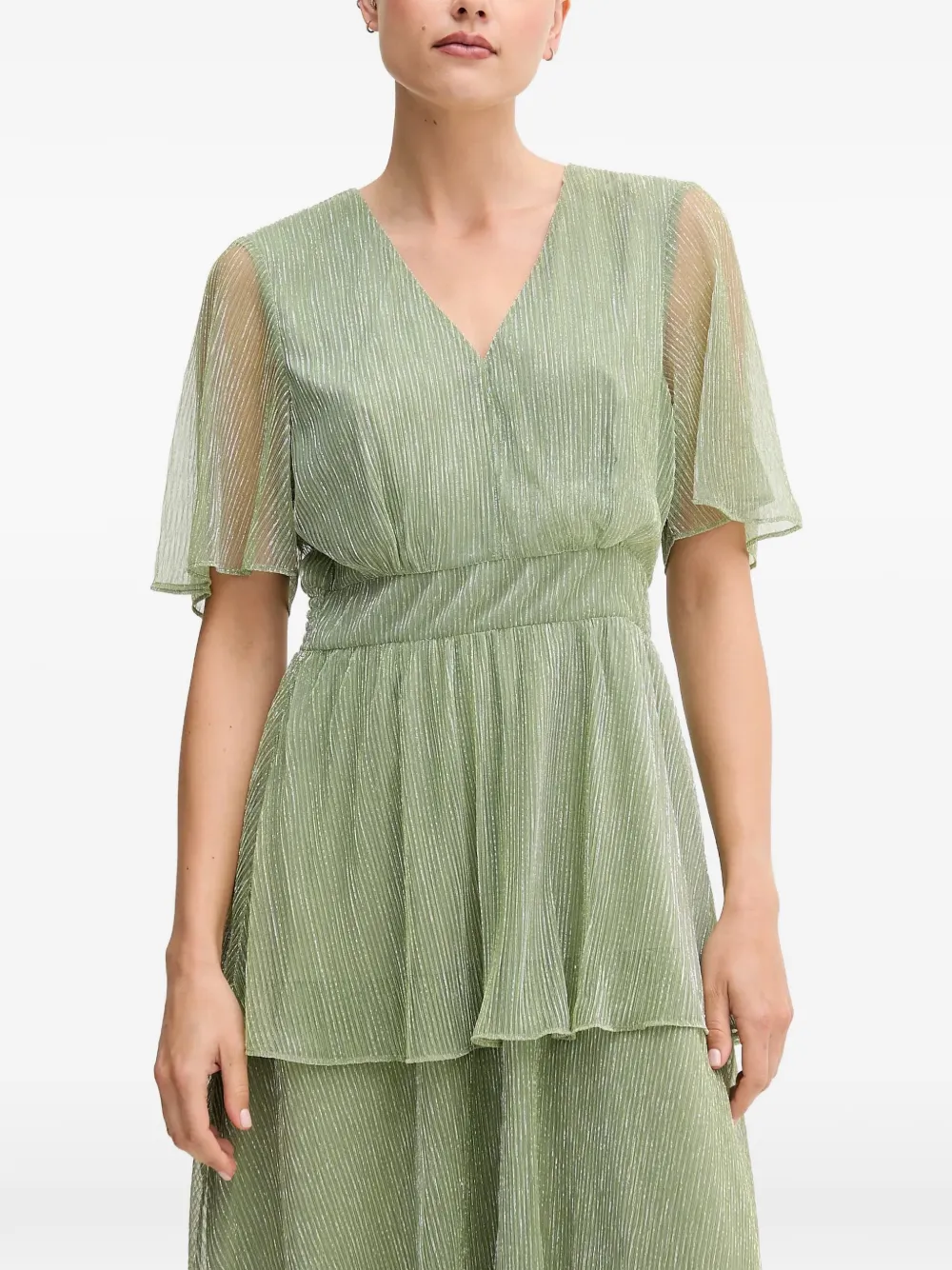 OUI tiered V-neck maxi dress - Verde