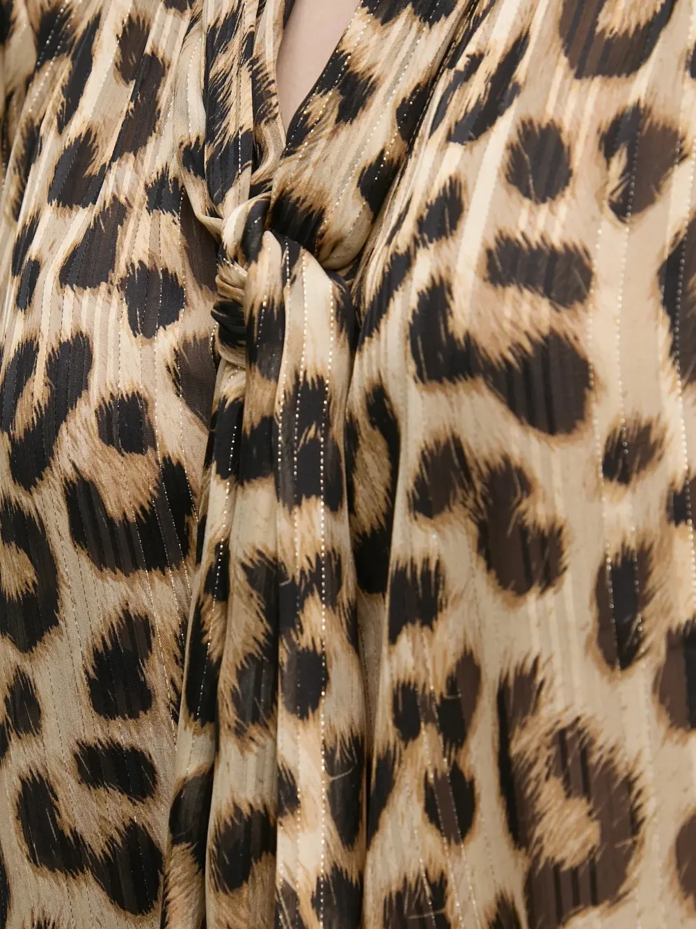 Leopard Print Tie Blouse