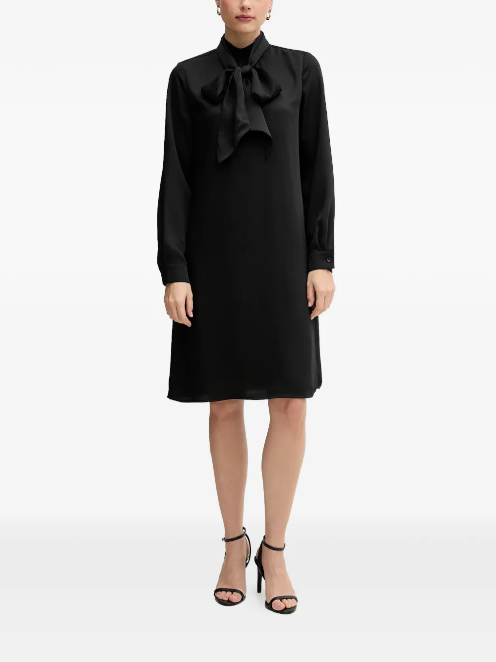 Marc Aurel bow midi dress - Nero