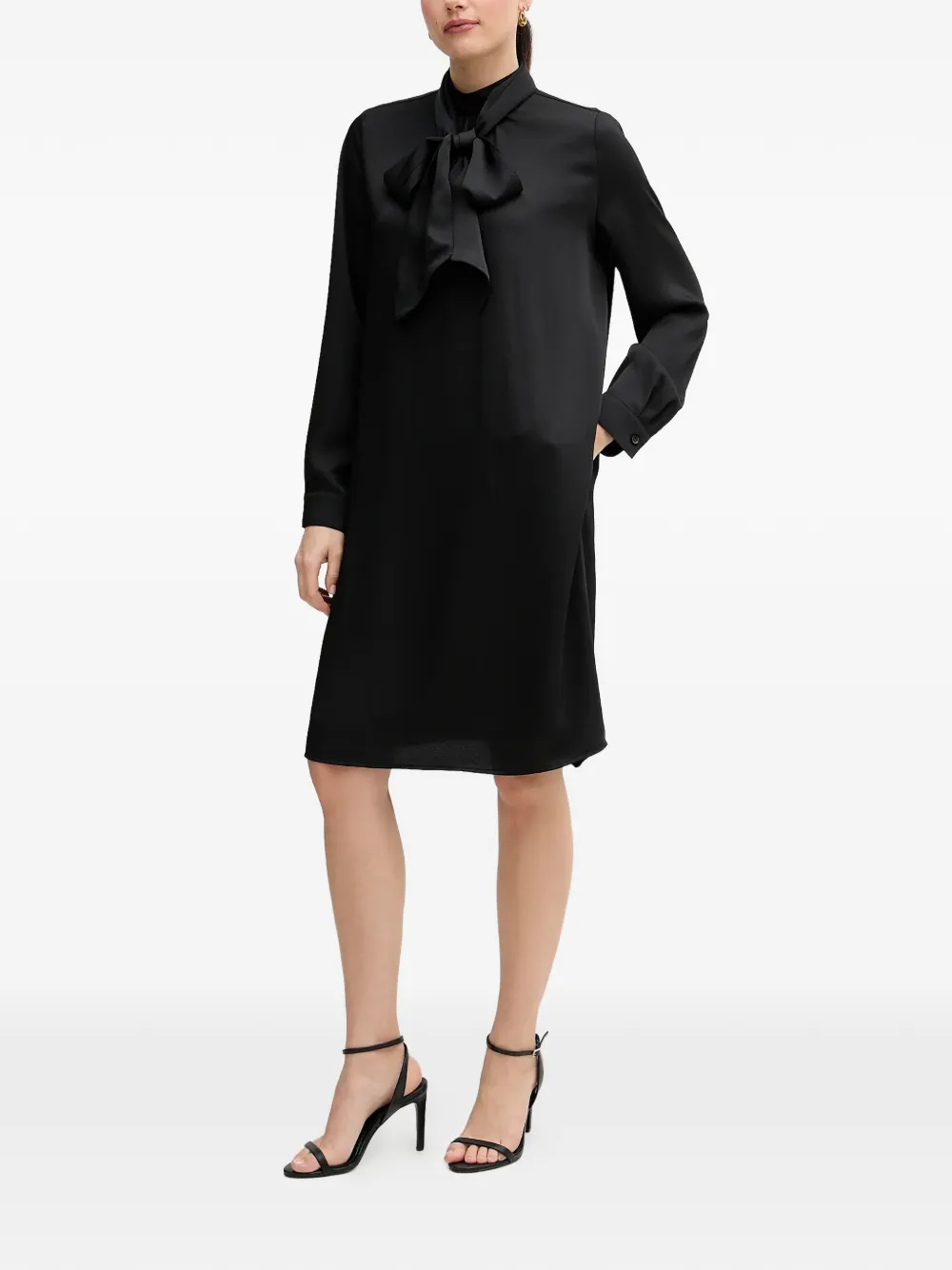  Marc Aurel Bow Midi Dress - Black 