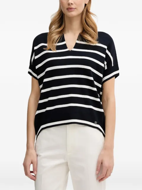 Joseph Ribkoff striped V-neck T-shirt