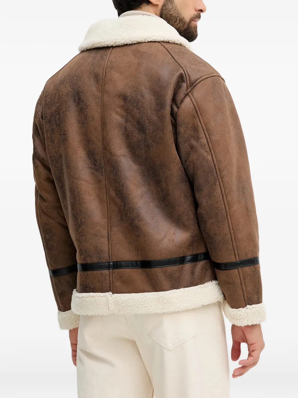  Lindbergh Shearling-trim Jacket - Brown 