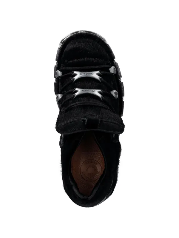 NEW ROCK Fur Sneakers | Black | FARFETCH SG