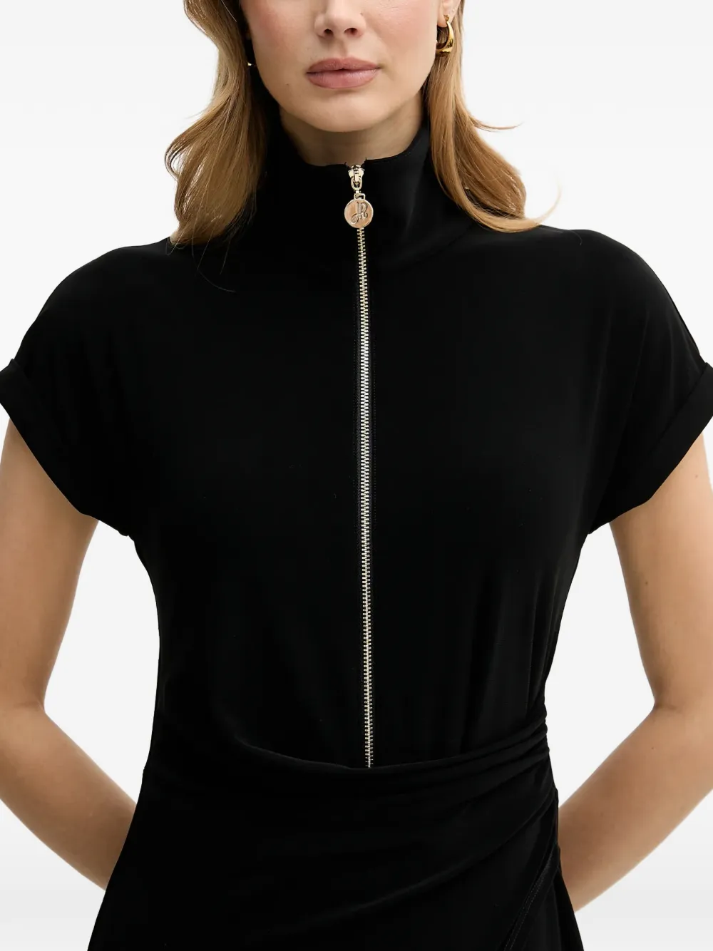 Joseph Ribkoff Jumpsuit met hoge hals en rits Zwart