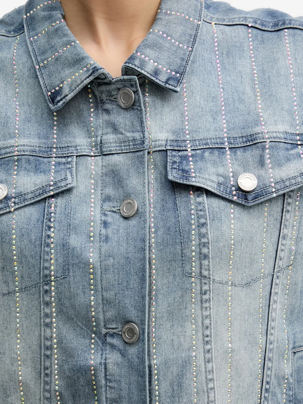 Joseph Ribkoff Jack verfraaid met knoop Blauw