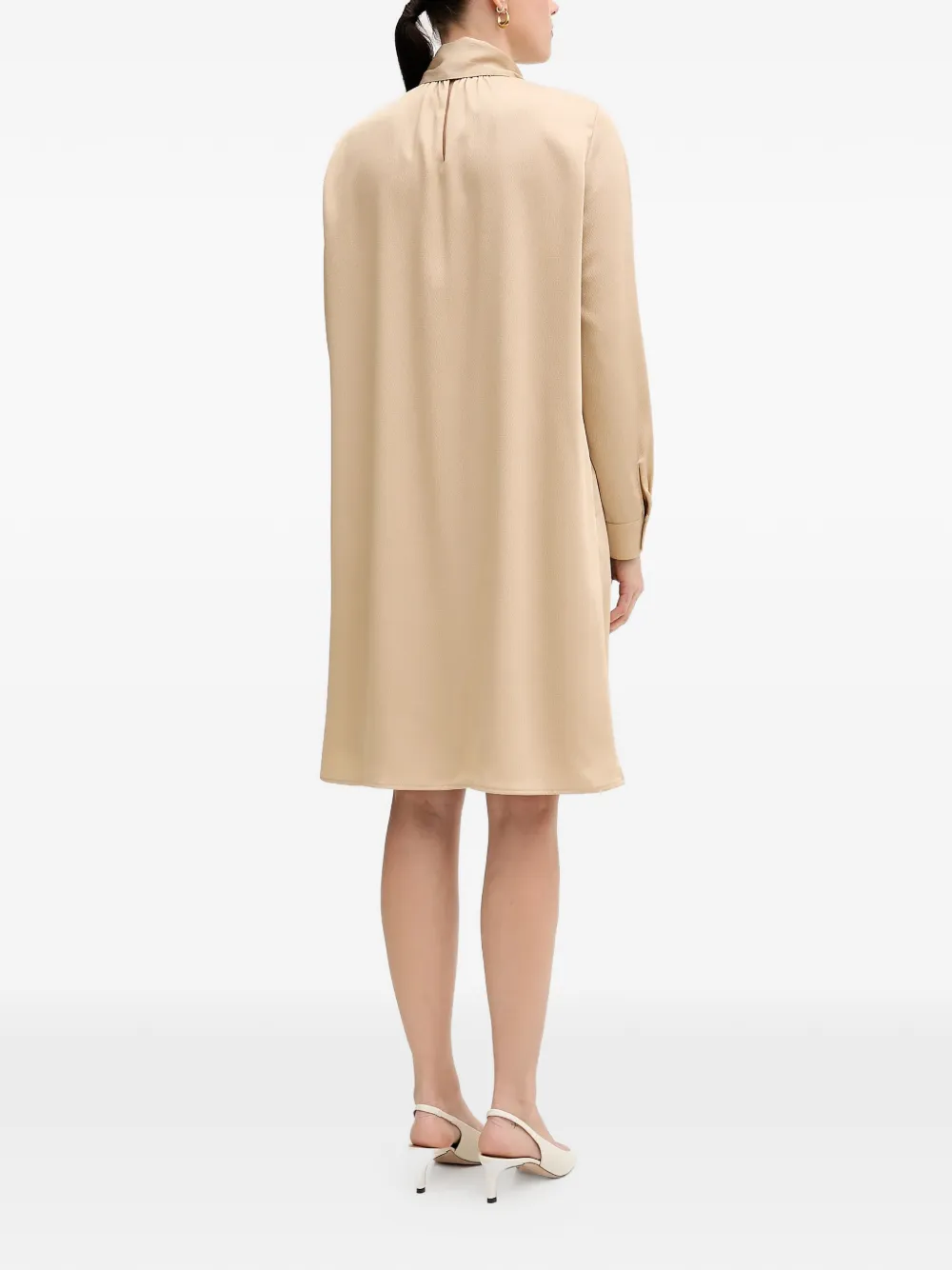 Marc Aurel Tie Neck Dress - Neutrals 