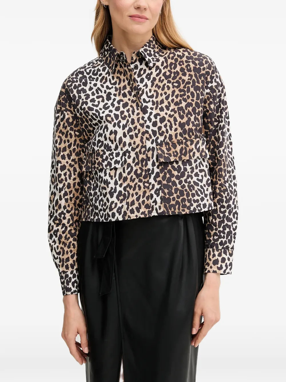 OUI animal-print shirt - Nude