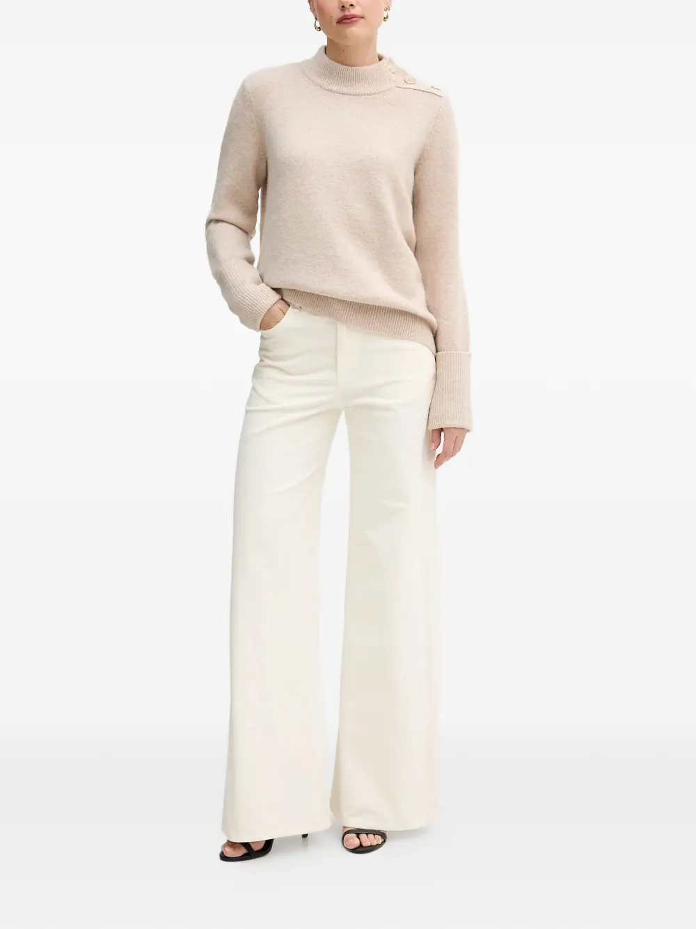 Button Roll-Neck Sweater