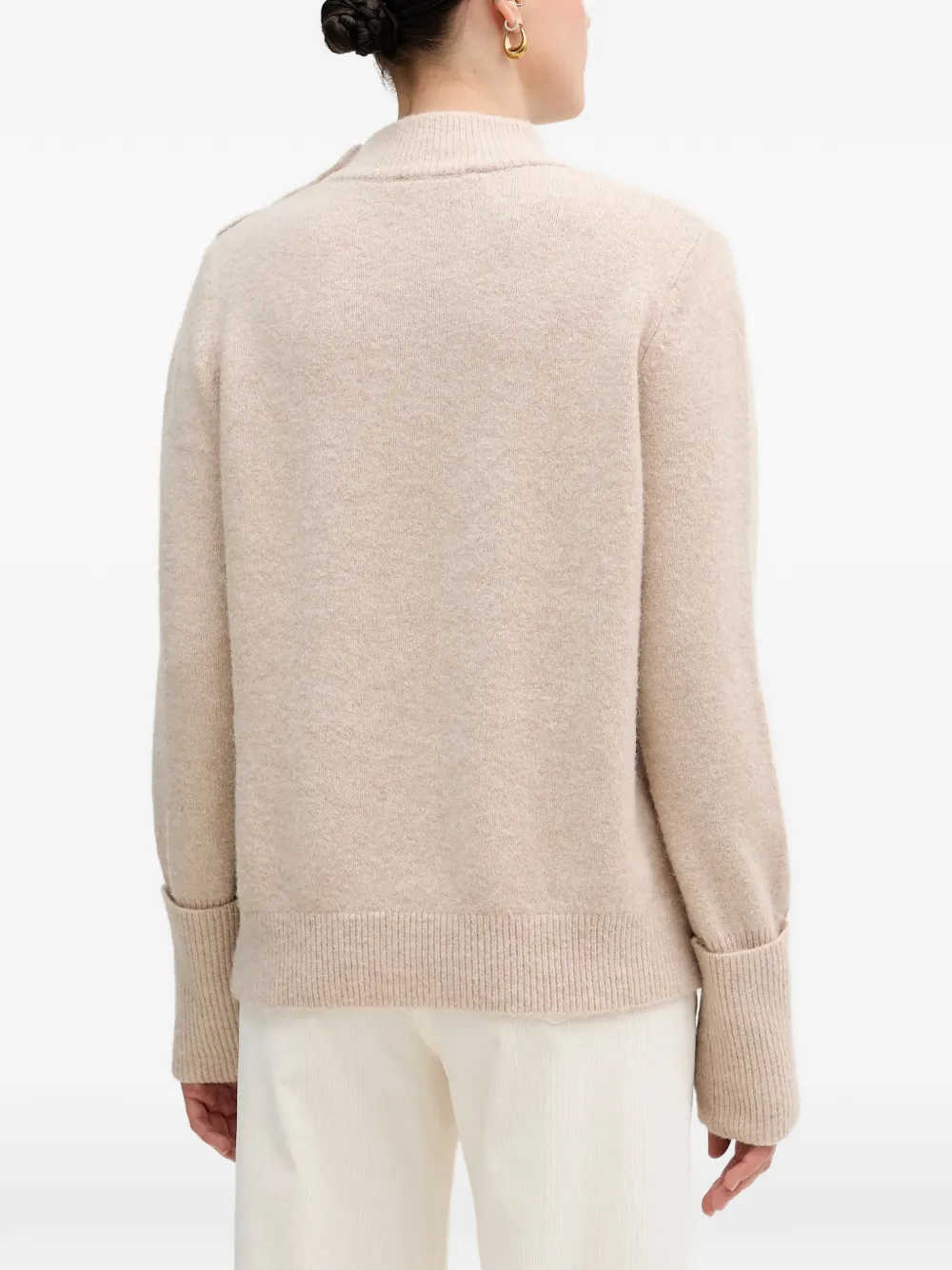 Button Roll-Neck Sweater