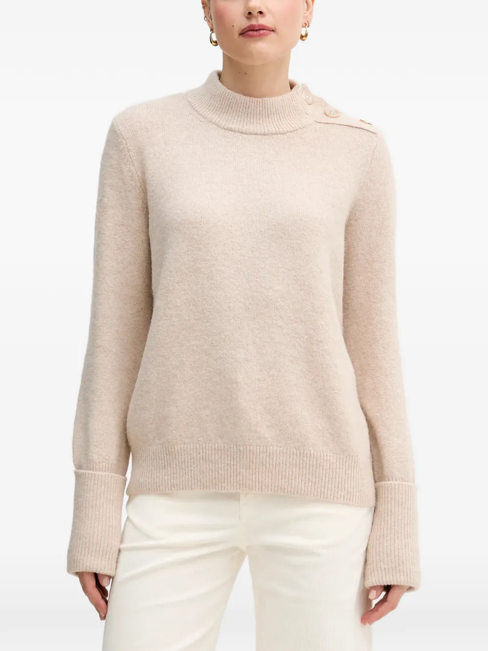 Marc Aurel button roll-neck sweater - Toni neutri