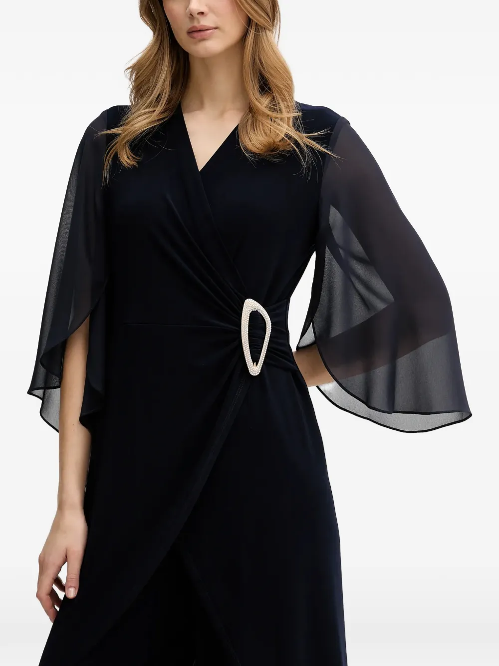 Joseph Ribkoff Jumpsuit met chiffon mouwen Zwart