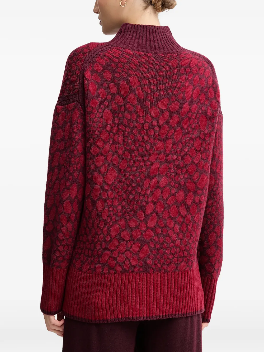  Marc Aurel Patterned Funnel-neck Sweater - Red 